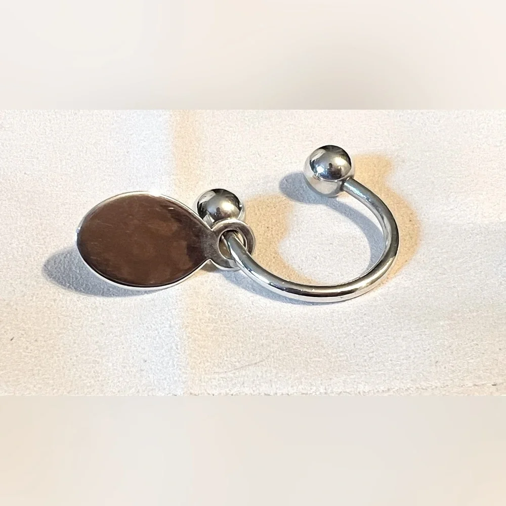 Authentic Tiffany & Co. Silver Ball Key Ring - Picture 2 of 2